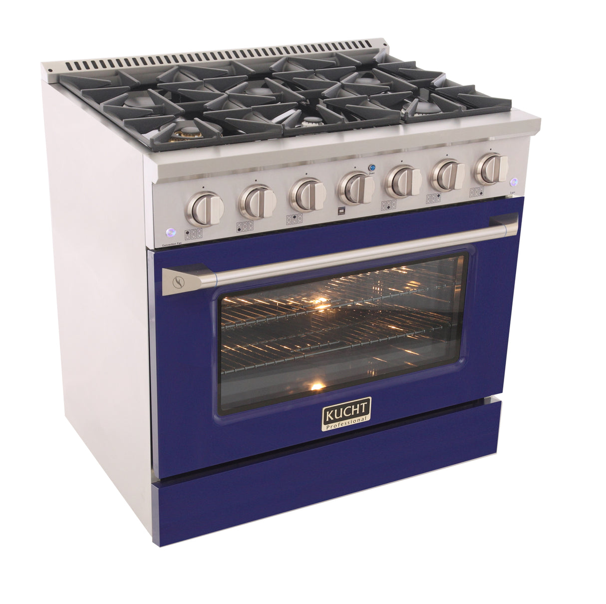 KUCHT Professional 36 in. 5.2 cu. ft. Dual Fuel Range for Natural Gas with Sealed Burners and Convection Oven in Stainless Steel