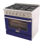 KUCHT Professional 36 in. 5.2 cu. ft. Dual Fuel Range for Natural Gas with Sealed Burners and Convection Oven in Stainless Steel
