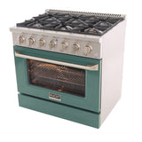KUCHT Professional 36 in. 5.2 cu. ft. Natural Gas Range with Sealed Burners and Convection Oven in Stainless Steel