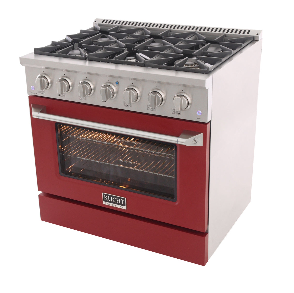 KUCHT Professional 36 in. 5.2 cu. ft. Dual Fuel Range for Natural Gas with Sealed Burners and Convection Oven in Stainless Steel