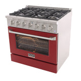 KUCHT Professional 36 in. 5.2 cu. ft. Dual Fuel Range for Natural Gas with Sealed Burners and Convection Oven in Stainless Steel