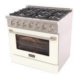 KUCHT Professional 36 in. 5.2 cu. ft. Natural Gas Range with Sealed Burners and Convection Oven in Stainless Steel