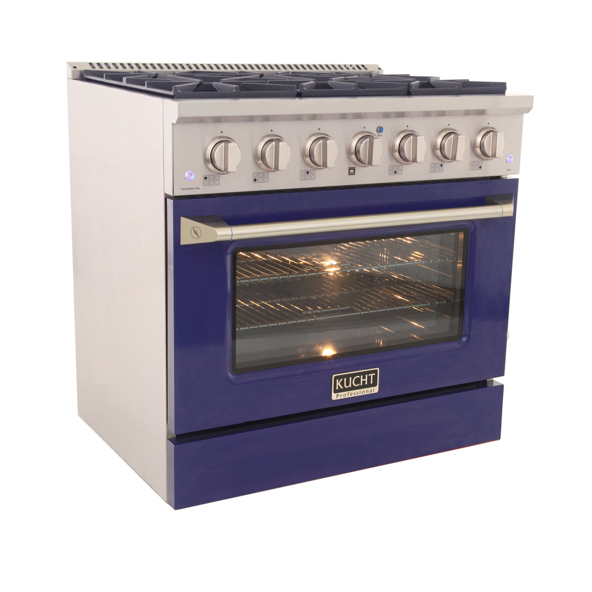 KUCHT Professional 36 in. 5.2 cu. ft. Dual Fuel Range for Natural Gas with Sealed Burners and Convection Oven in Stainless Steel