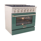 KUCHT Professional 36 in. 5.2 cu. ft. Dual Fuel Range for Natural Gas with Sealed Burners and Convection Oven in Stainless Steel