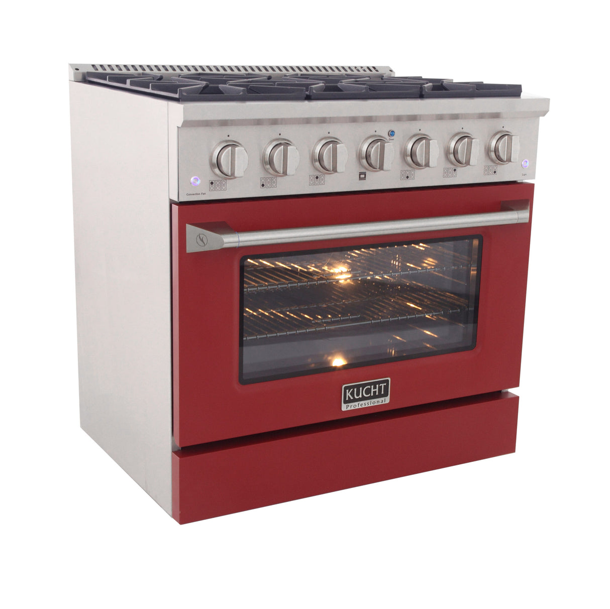 KUCHT Professional 36 in. 5.2 cu. ft. Dual Fuel Range for Natural Gas with Sealed Burners and Convection Oven in Stainless Steel