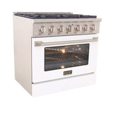 KUCHT Professional 36 in. 5.2 cu. ft. Natural Gas Range with Sealed Burners and Convection Oven in Stainless Steel