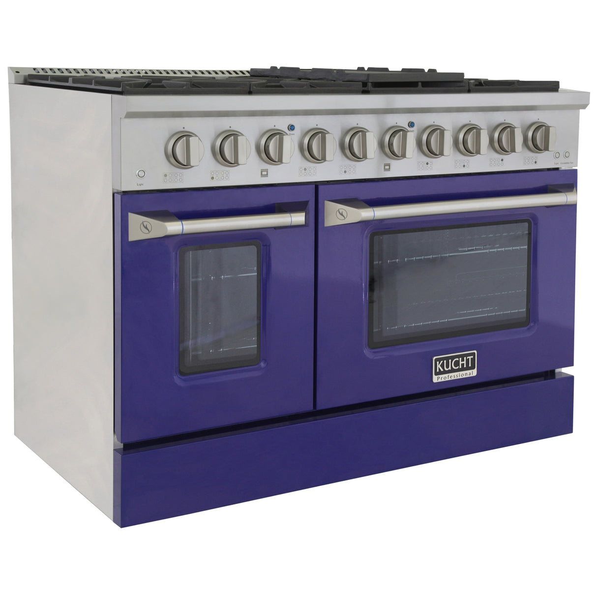 KUCHT Professional 48 in. 6.7 cu. ft. Natural Gas Range with Sealed Burners, Griddle/Grill and Two Ovens - One Convection - in Stainless Steel