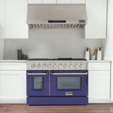 KUCHT Professional 48 in. 6.7 cu. ft. Dual Fuel Range for Propane Gas with Sealed Burners Griddle Grill and Two Ovens One Convection in Stainless Steel