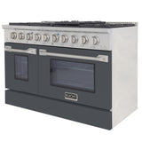 KUCHT Professional 48 in. 6.7 cu. ft. Propane Gas Range with Sealed Burners, Griddle/Grill and Two Ovens - One Convection - in Stainless Steel