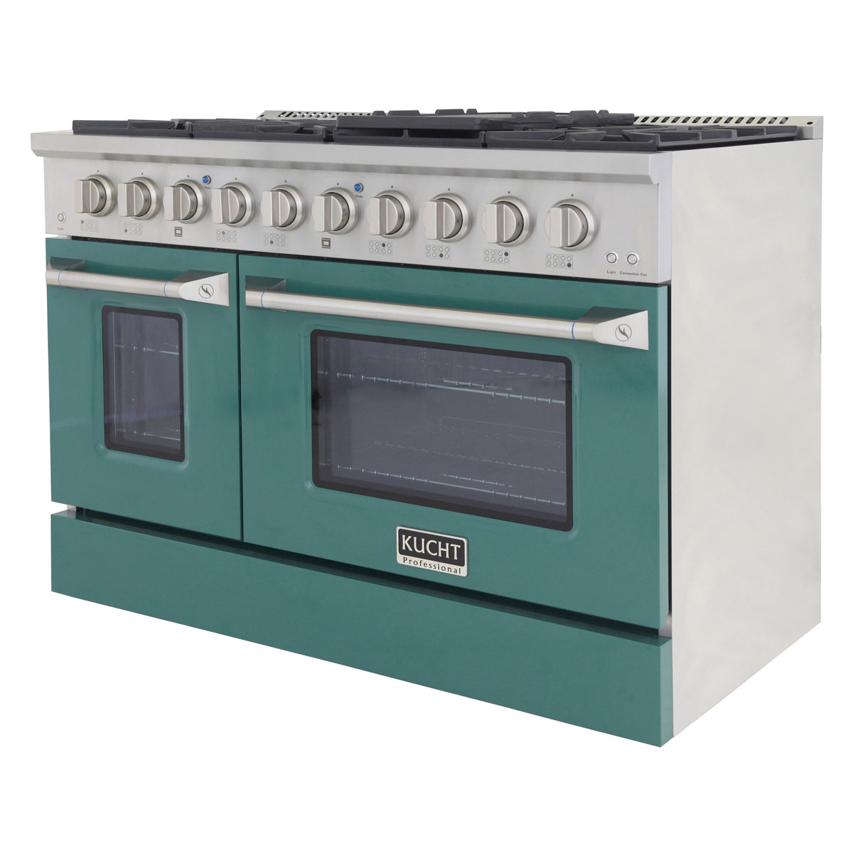 KUCHT Professional 48 in. 6.7 cu. ft. Dual Fuel Range for Propane Gas with Sealed Burners Griddle Grill and Two Ovens One Convection in Stainless Steel