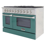 KUCHT Professional 48 in. 6.7 cu. ft. Propane Gas Range with Sealed Burners, Griddle/Grill and Two Ovens - One Convection - in Stainless Steel