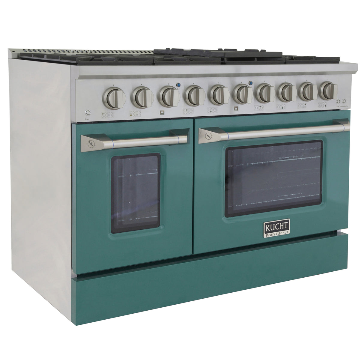 KUCHT Professional 48 in. 6.7 cu. ft. Dual Fuel Range for Propane Gas with Sealed Burners Griddle Grill and Two Ovens One Convection in Stainless Steel