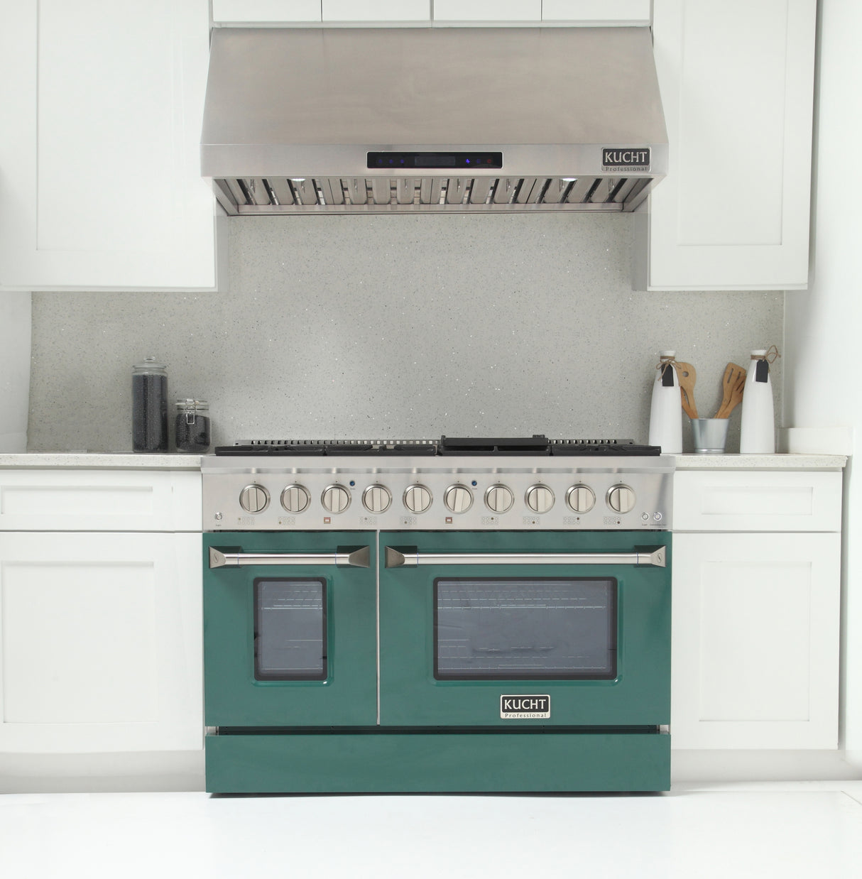KUCHT Professional 48 in. 6.7 cu. ft. Propane Gas Range with Sealed Burners, Griddle/Grill and Two Ovens - One Convection - in Stainless Steel