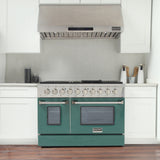 KUCHT Professional 48 in. 6.7 cu. ft. Dual Fuel Range for Propane Gas with Sealed Burners Griddle Grill and Two Ovens One Convection in Stainless Steel
