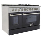 KUCHT Professional 48 in. 6.7 cu. ft. Propane Gas Range with Sealed Burners, Griddle/Grill and Two Ovens - One Convection - in Stainless Steel