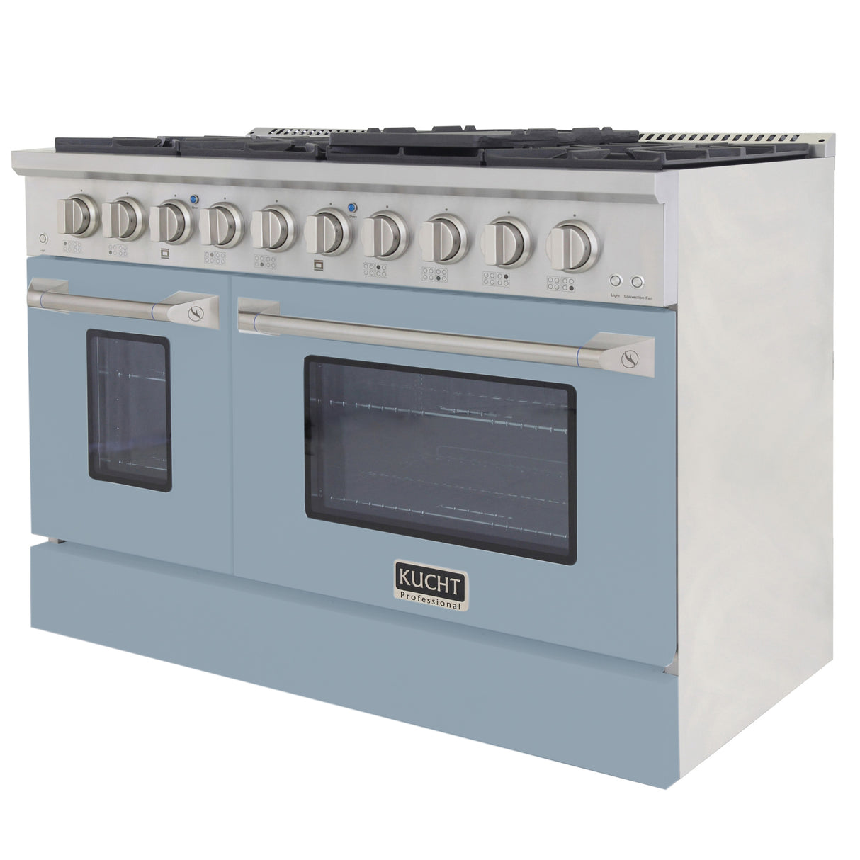 KUCHT Professional 48 in. 6.7 cu. ft. Natural Gas Range with Sealed Burners, Griddle/Grill and Two Ovens - One Convection - in Stainless Steel