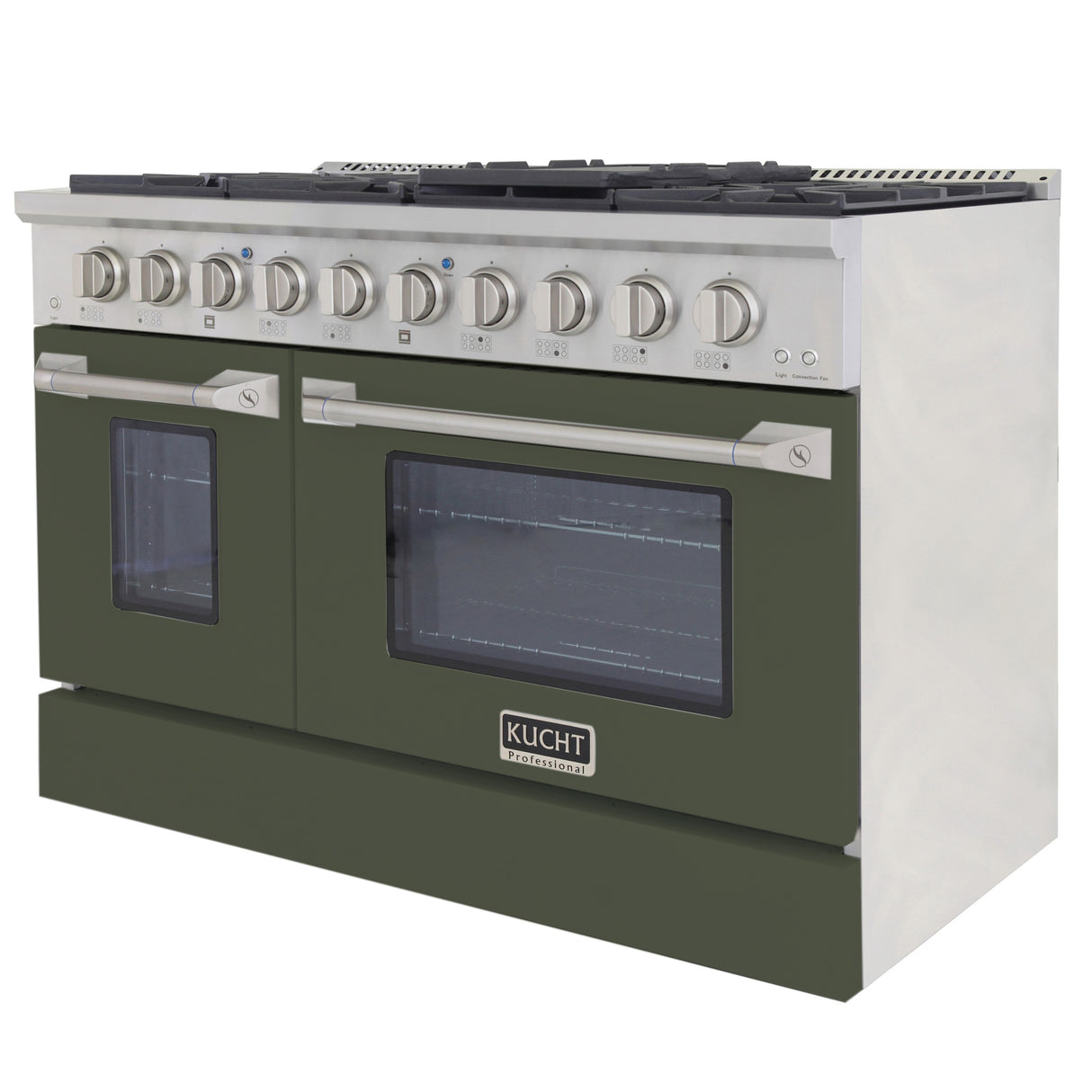 KUCHT Professional 48 in. 6.7 cu. ft. Propane Gas Range with Sealed Burners, Griddle/Grill and Two Ovens - One Convection - in Stainless Steel