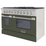 KUCHT Professional 48 in. 6.7 cu. ft. Natural Gas Range with Sealed Burners, Griddle/Grill and Two Ovens - One Convection - in Stainless Steel