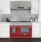 KUCHT Professional 48 in. 6.7 cu. ft. Natural Gas Range with Sealed Burners, Griddle/Grill and Two Ovens - One Convection - in Stainless Steel