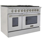 KUCHT Professional 48 in. 6.7 cu. ft. Natural Gas Range with Sealed Burners, Griddle/Grill and Two Ovens - One Convection - in Stainless Steel