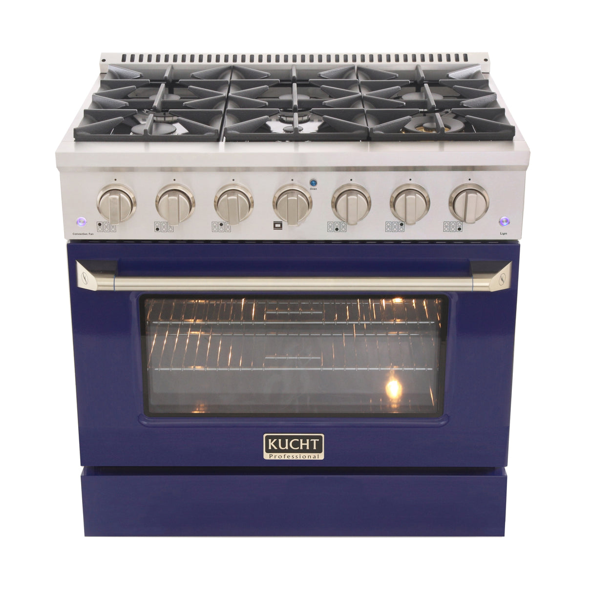 KUCHT Professional 36 in. 5.2 cu. ft. Dual Fuel Range for Natural Gas with Sealed Burners and Convection Oven in Stainless Steel