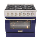 KUCHT Professional 36 in. 5.2 cu. ft. Dual Fuel Range for Natural Gas with Sealed Burners and Convection Oven in Stainless Steel