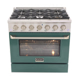 KUCHT Professional 36 in. 5.2 cu. ft. Dual Fuel Range for Natural Gas with Sealed Burners and Convection Oven in Stainless Steel