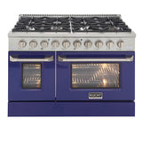KUCHT Professional 48 in. 6.7 cu. ft. Propane Gas Range with Sealed Burners, Griddle/Grill and Two Ovens - One Convection - in Stainless Steel