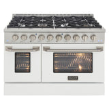 KUCHT Professional 48 in. 6.7 cu. ft. Propane Gas Range with Sealed Burners, Griddle/Grill and Two Ovens - One Convection - in Stainless Steel