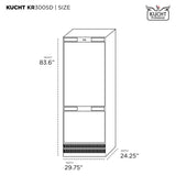 30 in. Width 16 cu. ft. Built In Bottom Freezer Refrigerator in Custom Panel Ready Counter Depth