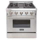 KUCHT Professional 30 in. 4.2 cu. ft. Dual Fuel Range for Propane Gas with Sealed Burners and Convection Oven in Stainless Steel with Classic Silver Knobs