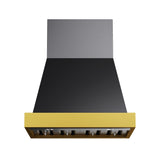 30 in. KUCHT 600 CFM Wall Mounted Range Hood in Titanium Stainless Steel with Gold Accents
