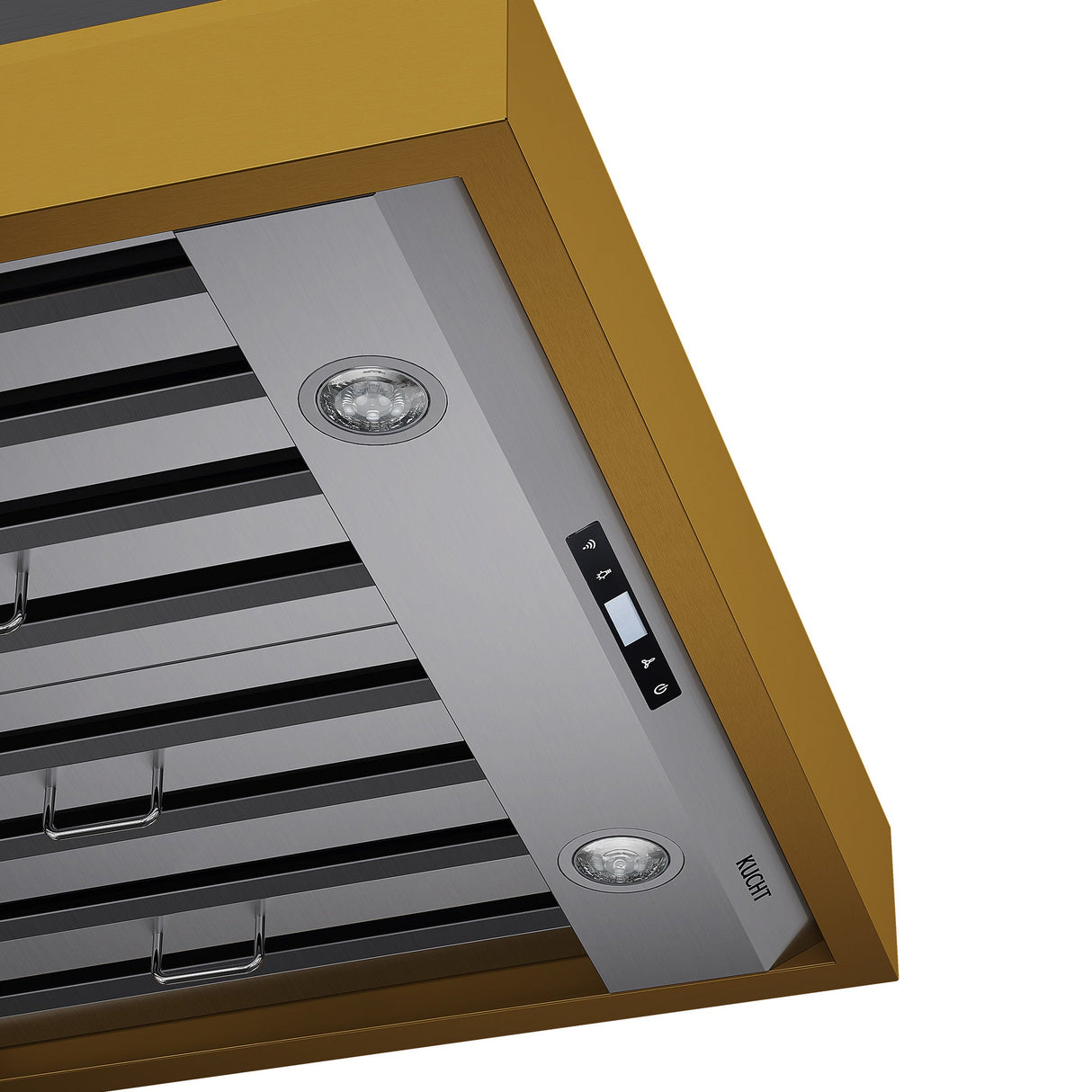 30 in. KUCHT 600 CFM Wall Mounted Range Hood in Stainless Steel with Gold Accents