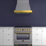 36 in. 5.2 cu. ft. 6 Burners Dual Fuel Range for Propane Gas in Stainless Steel with Kucht Horus Thermostat
