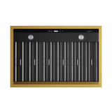 36 in. KUCHT 600 CFM Wall Mounted Range Hood in Titanium Stainless Steel with Gold Accents