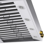48 in. 900 1200 CFM Ducted Wall Mount Range Hood in Stainless Steel with Gold Accents and Digital Controls