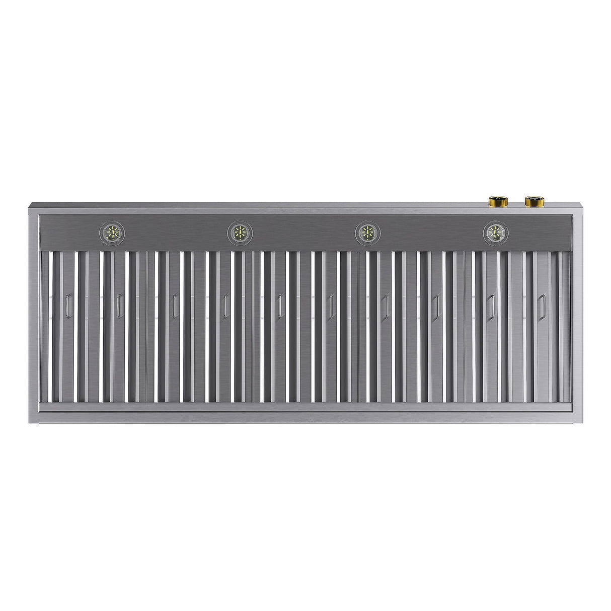 60 in. 900 1200 CFM Ducted Wall Mount Range Hood in Stainless Steel with Gold Accents and Digital Controls