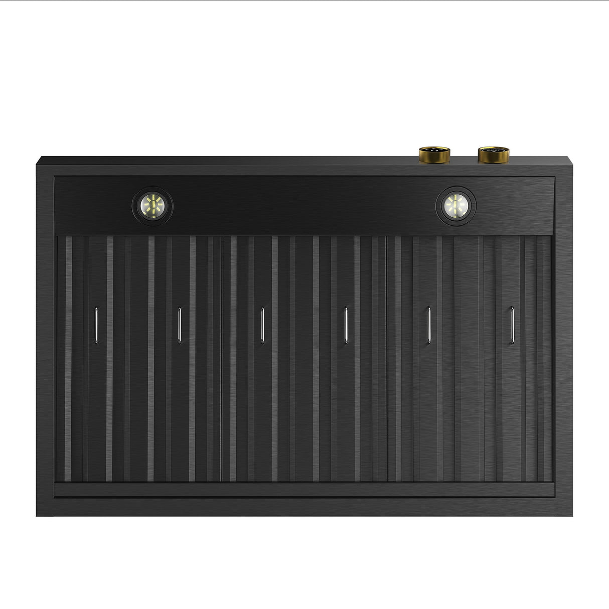 36 in. 900 1200 CFM Ducted Wall Mount Range Hood in Titanium Stainless Steel with Gold Accents and Digital Controls