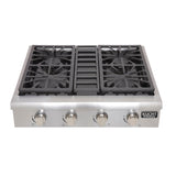 KUCHT Professional 30 in. Natural Gas Range-Top with Sealed Burners in Stainless Steel  with Classic Silver Knobs