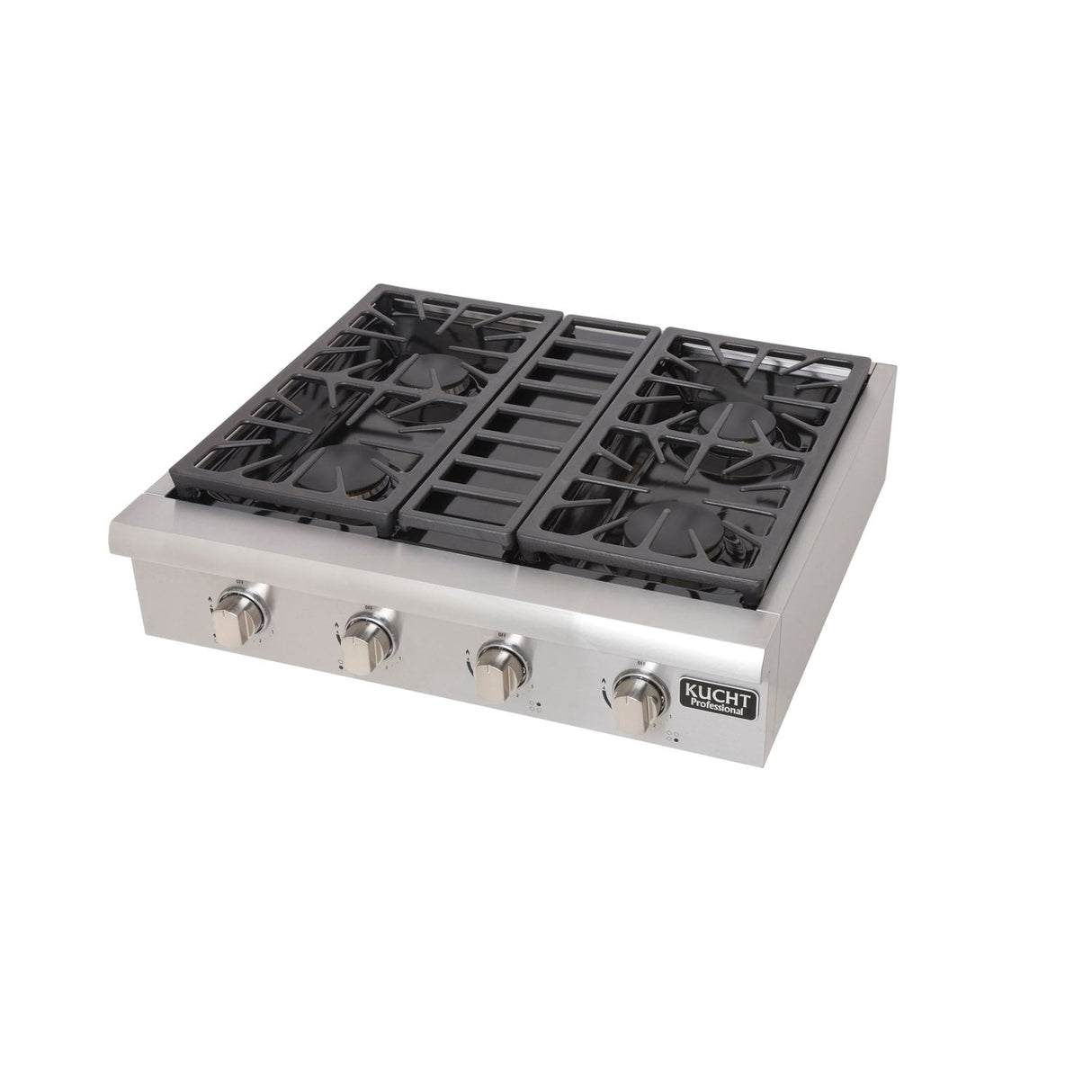 KUCHT Professional 30 in. Natural Gas Range-Top with Sealed Burners in Stainless Steel  with Classic Silver Knobs