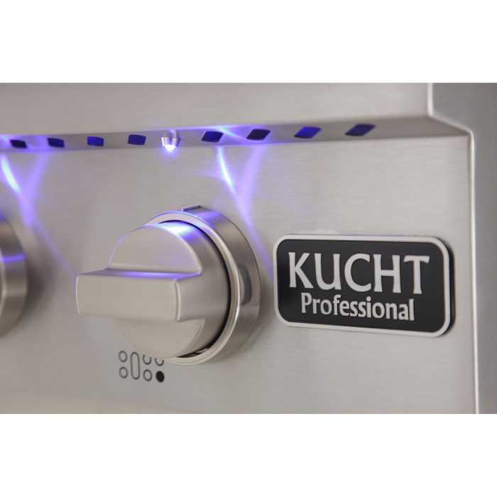 KUCHT Professional 48 in. Natural Gas Range-Top with Sealed Burners and Griddle in Stainless Steel with Classic Silver Knobs