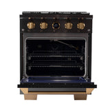 30 in. 4.2 cu. ft. 4 Burners Dual Fuel Range for Propane Gas in Stainless Steel with Kucht Horus Thermostat