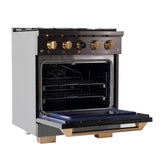 30 in. 4.2 cu. ft. 4 Burners Dual Fuel Range for Propane Gas in Stainless Steel with Kucht Horus Thermostat