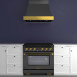 36 in. 5.2 cu. ft. 6 Burners Dual Fuel Range for Propane Gas in Stainless Steel with Kucht Horus Thermostat