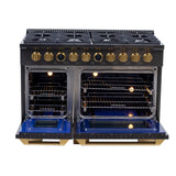 48 in. 6.7 cu. ft. 8 Burners Dual Fuel Range for Natural Gas in Stainless Steel with Kucht Horus Thermostat