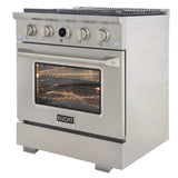 30 in. 4.2 cu. ft. 4 Burners Dual Fuel Range for Propane Gas in Stainless Steel with Kucht Horus Thermostat