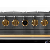36 in. 5.2 cu. ft. 6 Burners Dual Fuel Range for Propane Gas in Stainless Steel with Kucht Horus Thermostat