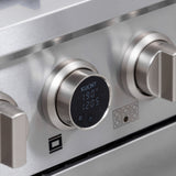 36 in. 5.2 cu. ft. 6 Burners Dual Fuel Range for Propane Gas in Stainless Steel with Kucht Horus Thermostat