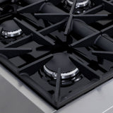 36 in. 5.2 cu. ft. 6 Burners Dual Fuel Range for Propane Gas in Stainless Steel with Kucht Horus Thermostat