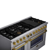 60 in. 8.4 cu. ft. 8 Burners Dual Fuel Range for Natural Gas in Stainless Steel with Kucht Horus Thermostat